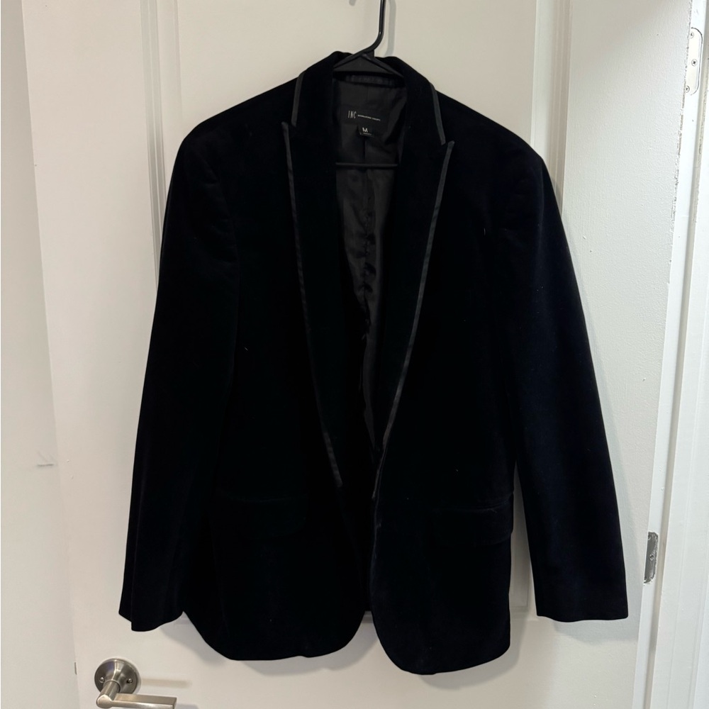 INC International Concepts Black Velvet Blazer